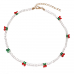 Retro &otilde;rn riisip&auml;rl, kirsi helmestega kaelakee, kaelakee, naiste trend, mood kaelakee, kaelakee, kaelakee, ehted