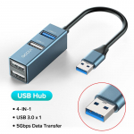 QOOVI USB C HUB 4 pordiga USB Type C kuni USB 3.0 jaoturi USB-C adapteri dokk Macbook Pro iPadi pinnale Samsung S21 Xiaomi USB A Plug hall