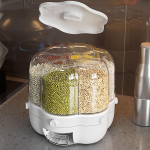 6 Grid teravilja dosaator Riisi &auml;mbriga toidukanistrid, kuiv k&uuml;psetamiseks sahver