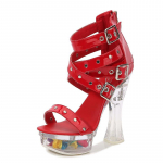 Naiste sandaalidL&auml;bipaistev mudel Rivet Pull Even Roman Sandaalid k&otilde;rge kontsaga 34 must