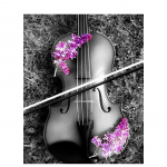 Teemantmosaiik Muusikariistad Tikand Teemantmaaling Viiul, kitarr Ristpistes Rhinestone Pictures Avaleht De Full Round 20x30CM