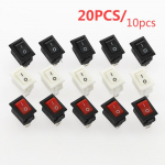 20 tk/10 tk. Nuppl&uuml;liti SPST 2 Pin 3A 250 V KCD11 Sisse-/v&auml;ljal&uuml;litatav klahvl&uuml;liti 10x15 mm 10PCS must