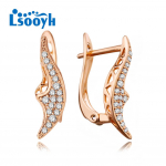 LSOOYH Clip K&otilde;rvar&otilde;ngad Roosa kullav&auml;rvi Moodne k&otilde;rvar&otilde;ngas Naistele Geomeetria Cubic Zirconia Stud K&otilde;rvar&otilde;ngad Ehted A