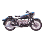 Les Tr&eacute;sors De Lily [A3223] - Retro metallist silt  Bikers  sinine must vintage - 55x28 cm (mootorratas) sinine