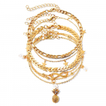 Pineapple Deluxe Pearl K&auml;ev&otilde;ru Moe Star Ripats Mitmek&uuml;lgsed Kaunistused Elegantne Charm Temperament Beach Bohemian Naiste Jalakett kuld