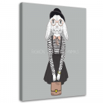 L&otilde;uendiprint Girl Bunny Grey 40x60 hall v&auml;rv