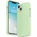 Ruudukujuline vedel silikoonist pehme &uuml;mbris iPhone'ile 16 15 14 13 11 12 Pro Max Mini X XR XS 7 8 Plus SE 2 t&auml;ielik objektiivi kaitsekate iPhone 13 roheline