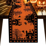 Halloweeni kodune lauajooksja kummitusmaja oranž must k&otilde;rvits lauajooksja riietus sall Halloweeni &otilde;htus&ouml;&ouml;k lina lauajooksja 150x33cm
