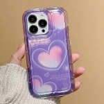 Luck Purple Love Heart s&auml;rav &uuml;mbris iPhone 14 Pro Max 13 11 12 14 Plus pehme turvapadja telefoni kaanele For iPhone 12 Pro