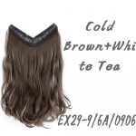 Bybrana Highlighted Wave V-kujuline nelja kaardiga juuksepikendus must pruun s&uuml;nteetilisest kiust parukas