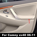 Toyota Camry xv40 jaoks 2006 2007 2008 2009 2010 2011 4tk/partii Ukse k&auml;etugede nahast kattepaneel kleebisega beež