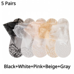 5 paari seksikas v&otilde;rgusilmast siidist naiste sokid &uuml;li&otilde;hukesed l&auml;bipaistvad pitsid, suure elastsusega sokid 5 Pairs mitmev&auml;rviline