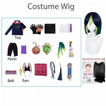 Tighnari Cosplay kost&uuml;&uuml;m Genshin Impact Tighnari Cosplay Saba Parukas K&otilde;rvad Koomiks Con Halloweeni karnevali animem&auml;ngu kost&uuml;&uuml;mid XXXL-Costume Wig black