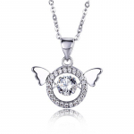 925 h&otilde;bedane Angel Wings Wings kaelakee naistele Mossan Diamond Niche Design Aksessuaarid Isiksus Nutikas rangluu ripats