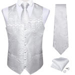 Dibangu Punane vest meestele Paisley vest Lips ja taskur&auml;tik pulmavesti komplekt pidulik &uuml;likond Vest meestele XXXL valge