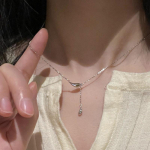 ANENJERY Water Drop Tutt kaelakee naistele Moe ehted ripats rangluu kett t&uuml;drukule kingitus ONEsize h&otilde;be