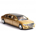 1:32 Scale Diecast Car Stretch Benz S650 metallist mudel kerge heliga, tagasit&otilde;mmatav s&otilde;idukisulamist m&auml;nguasjade kollektsioon 1/32-20.3x6.5x4.5cm kuld