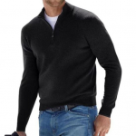 Meeste s&uuml;gistalvine kampsun Standkrae V kaelusega &uuml;hev&auml;rviline Slim Fit elastne pikkade varrukatega pehme lukuga kaelus meeste kampsun 2XL aprikoosi