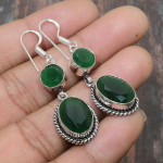 Armas smaragd(Simuleeritud) Kalliskivist k&auml;sitsi valmistatud 925 h&otilde;bedast ehtek&otilde;rvar&otilde;ngas 1.97 Inches