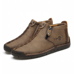 Meeste ehtsast nahast saapad T&otilde;mblukuga kingad Nahast meeste poolsaapad 42 khaki