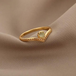 Vintage opaals&otilde;rmused naistele roostevabast terasest p&auml;ikeses&otilde;rmused kuukivist s&otilde;rmus kahev&auml;rvilised aksessuaarid ehted kingitus parim s&otilde;ber ema bijoux Silver Color