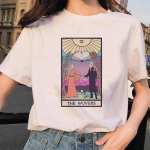 Naiste T-s&auml;rk Suveriided Tarot Multikas L&uuml;hikeste varrukatega Top Lihtne armas mustriga mood Multifilmi mustriga T-s&auml;rk Naiste riided. XXL