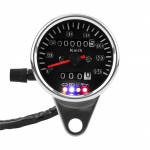 Cafe Racer Retro kohandatud mootorratta mehaaniline spidomeeter LED-indikaatoriga l&auml;bis&otilde;idum&otilde;&otilde;dik 140 kmh