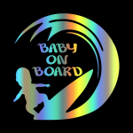 S60291# Boy Surfing Baby on pardal kleebis auto vin&uuml;&uuml;lkleebise veekindlal kaunistusauto kleebistel 15x15cm valge
