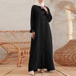 Naiste s&uuml;gisene moslemi kott-pikk kleit Abaya Kaftan t&auml;isvarrukatega massiivne &uuml;lisuur p&auml;ikesekleit XXXXXL must