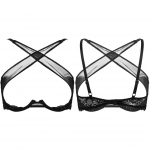 Naiste lillelised pitsilised Bralette esiosa lahtised k&auml;rbitud topid Underwire rinnahoidja &uuml;laosa S must