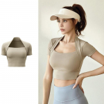 Suvised naiste j&otilde;usaali T-s&auml;rgid L&uuml;hikeste varrukatega joogatopsid Riietus Sportlik s&auml;rk Naiste jooksutankid Hingavad j&otilde;usaalis Crop Top Spordir&otilde;ivad S roheline