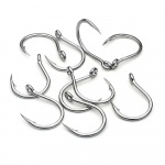 Peibutis k&otilde;rge s&uuml;sinikusisaldusega terasest verek&uuml;na konks &uuml;he konksuga merep&uuml;&uuml;gipaadi &otilde;ngekonks augu ja r&otilde;ngaga lahtine raudplaadiga &otilde;ngekonks 1/0 # (set of 10 pieces)