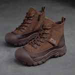 Johnature Winter Plush soojad l&uuml;hikesed saapad Retro ehtsast nahast &uuml;hev&auml;rvilised mugavad mitmek&uuml;lgsed naiste kingad 35 pruun