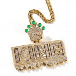 &Otilde;litilkuv helendav King Crown Letters Ripats Kaelakee Hip Hop Punk Hipsteri Tsirkoonist ripats