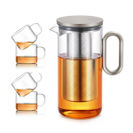 Samadoyo kuumakindlast klaasist teekann alumiiniumsulamist tassi kaanega kaasaegne teekann filtriekraaniga teekann keedukannu teekomplekt 900ml 900ML+150ML*4 kuld
