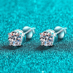 Certified 0.3-2CT Screw Moissanite Stud Earrings for Women Sparkling Christmas Gifts 100% S925 Sterling Silver Jewelry 0.3ct and 0.3ct