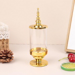 1 tk loominguline pulmakommikarp galvaniseeritud kullast ja h&otilde;bedast plastist silindriline k&uuml;&uuml;nlahoidja pulmakommikarp kuld