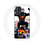 Coque pour Samsung Galaxy A52 Formule 1 Max Verstappen Pilote automobile F1 noir rouge et jaune