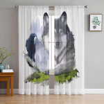 Hunt ja ronk kaljudel L&auml;bipaistvad aknakardinad elutuppa Moodsad Voile t&uuml;llkardinad Kangast kardinad k&ouml;&ouml;ki 135W x 114H(cm)