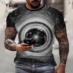 V&auml;rviline Swirl Abstract 3D Printing Meeste T-s&auml;rk l&uuml;hikeste varrukatega T&auml;navar&otilde;ivad Mood vabaaja spordiala, 100-6XL XXXL