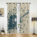 Kitarr Noodid Sinised Retro aknakardinad Magamistoa Elutoa Sisustus Kaasaegne k&ouml;&ouml;k Aknakardin Hotelli kardinad W135 x H60cm