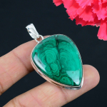 Malahhiit V&auml;&auml;riskivi Ripats Massiivne 925 Sterling H&otilde;be Ripats Ehted Kingitus Unisexile