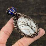 Rainbow Moonstone Gemstone Handmade Copper Wire Wrap Jewelry Pendant 3.27 l5z21