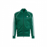 Adidas Originals Logotr&uuml;kiga Lukuga Baseballjakk Meeste &Uuml;ler&otilde;ivad Roheline IR9863 S