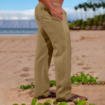 Meeste mood vabaaja puuvillane vabaaja kerge kanepist n&ouml;&ouml;riga &uuml;hev&auml;rvilised rannap&uuml;ksid L pruun