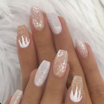 24 tk Snowflake Silver Flash Gradient Christmas Wear Nail Viimistletud V&otilde;ltsk&uuml;&uuml;nte plaaster K&uuml;&uuml;nteplaaster veekindel ja eemaldatav