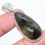 Natural Labradorite Gemstone Handmade 925 Sterling Silver Pendant 1.97 d1n33