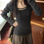 Naiste seksikas &otilde;&otilde;nes sviiter Y2k esteetiline Slim Fit kootud Harajuku džemprid K&otilde;ik sobivad Korea seksikas pullover Naiste kudum S hall