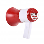 Megafoni k&otilde;lar 50 W v&otilde;imsusega kaasaskantav Bullhorn megafoni h&auml;&auml;l- ja sireeni/h&auml;irerežiimide helitugevuse reguleerimine punane/valge