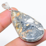 Looduslik Malinga Jaspise v&auml;&auml;riskivi 925 Sterling H&otilde;bedane Ripats 2,21 o0l97